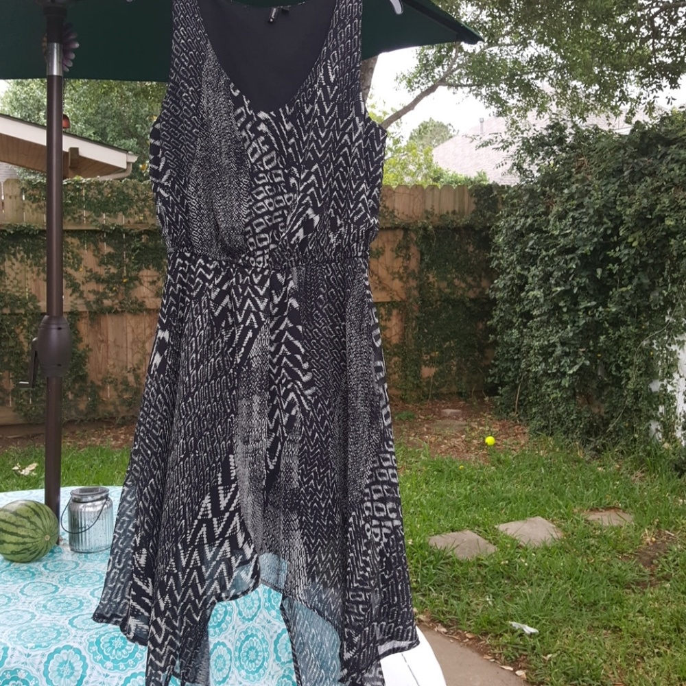 Cute black and beige print sun dress